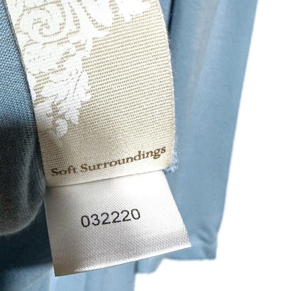 Soft Surroundings Sublime Long Sleeves Plunge Neck T-Shirt In Glacier Blue PXS - Picture 10 of 11